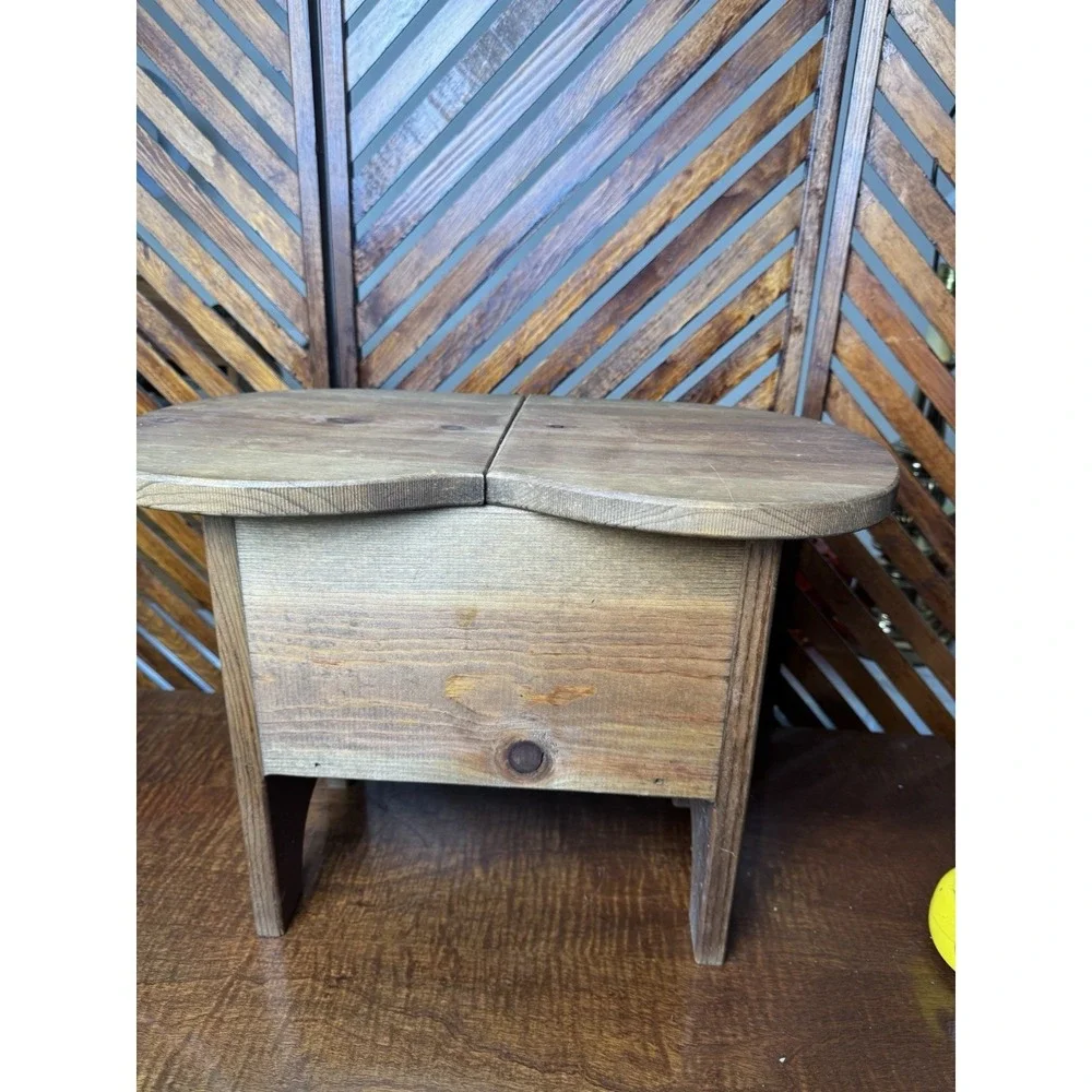 Cottage Core Homemade Wooden Heart Shaped Stool/Foot Stool / Seat with Storage